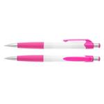 Colombo White plastic ballpoint pen - white/pink