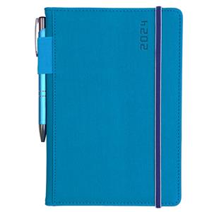 Diary AMOS weekly A5 2024 Czech - blue/blue rubber band