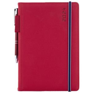 Diary AMOS weekly special A5 2024 - red/blue rubber band