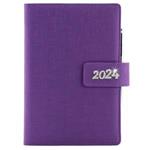 Diary BRILIANT daily A5 2024 Polish - violet