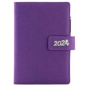 Diary BRILIANT weekly A5 2024 Polish - violet