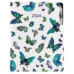 Diary DESIGN daily A4 2024 - Blue Butterfly