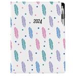 Diary DESIGN daily A4 2024 - Feathers