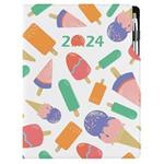 Diary DESIGN daily A4 2024 - Ice lollies