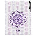 Diary DESIGN daily A4 2024 - Mandala violet