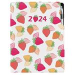 Diary DESIGN daily A4 2024 - Strawberry