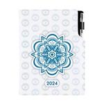Diary DESIGN daily B6 2024 - Mandala blue