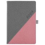 Diary DIEGO weekly special A5 2024 - grey/pink