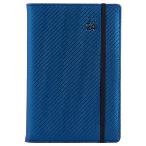Diary ELASTIC daily A5 2024 Czech - blue/black rubber band