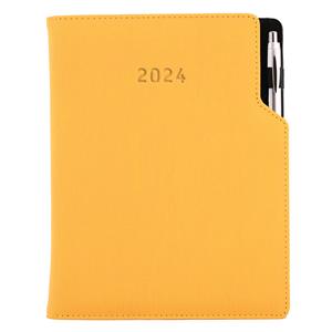 Diary GEP with ballpoint daily A4 2024 Polish - mustard