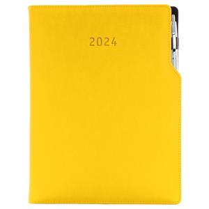 Diary GEP with ballpoint daily A4 2024 Polish - yelow