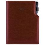 Diary GEP with ballpoint daily A5 2024 Czech - brown
