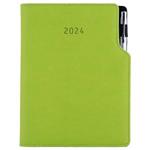Diary GEP with ballpoint daily A5 2024 Czech - light green