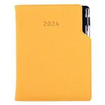 Diary GEP with ballpoint daily A5 2024 Czech - mustard