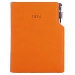 Diary GEP with ballpoint daily A5 2024 Czech - orange
