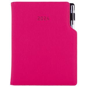 Diary GEP with ballpoint daily A5 2024 Czech - pink