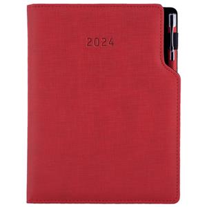 Diary GEP with ballpoint daily A5 2024 Czech - red