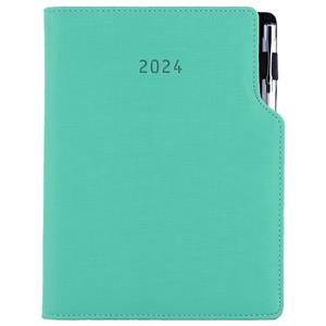 Diary GEP with ballpoint daily A5 2024 Slovak - mint