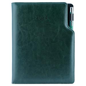 Diary GEP with ballpoint daily B6 2024 - green