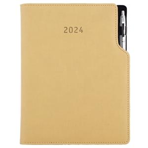 Diary GEP with ballpoint weekly A4 2024 - beige
