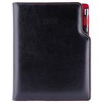 Diary GEP with ballpoint weekly B5 2024 Polish - black/red velvet