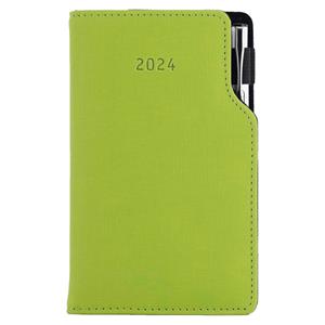 Diary GEP with ballpoint weekly pocket 2024 Slovak - light green