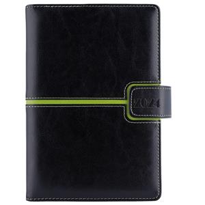 Diary MAGNETIC daily A5 2024 Czech - black/green