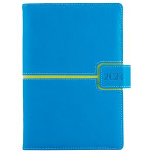 Diary MAGNETIC daily A5 2024 Czech - blue/green
