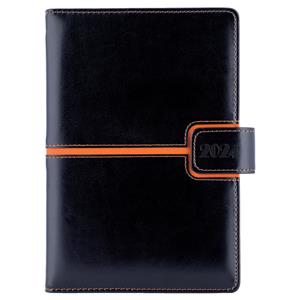 Diary MAGNETIC weekly A5 2024 Czech - black/orange