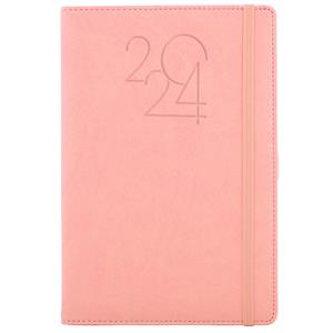 Diary POLY weekly A5 2024 Polish - light pink