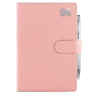 Diary SPLIT CRYSTAL daily B6 2024 - light pink