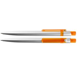 Kuličkové pero Abar - stříbrná - oranžová