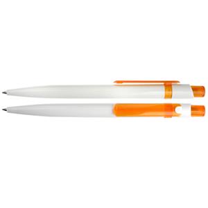 Kuličkové pero Babbit - bílá - oranžová