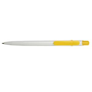 Kuličkové pero Bravo - bílá - žlutá
