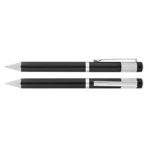 Alisa luxury aluminum ballpoint pen with twist mechanism - black/silver