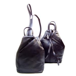 Black leather backpack - Handbag