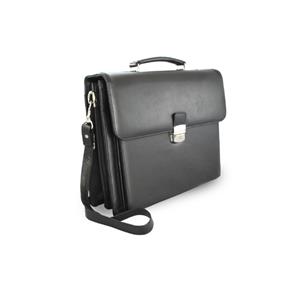 Black leather briefcase