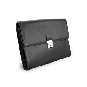 Black leather briefcase