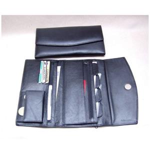 Black leather document folder