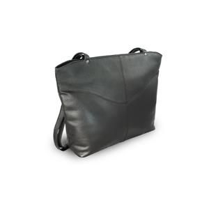 Black leather handbag with two straps