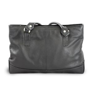 Black leather handbag with two straps