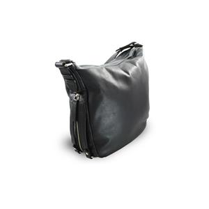 Black leather handbag