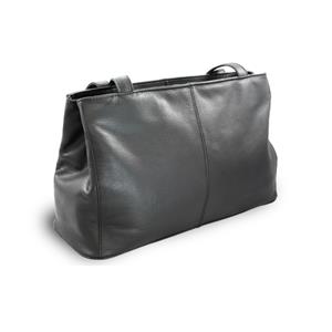 Black leather handbag
