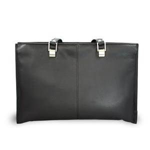 Black leather handbag