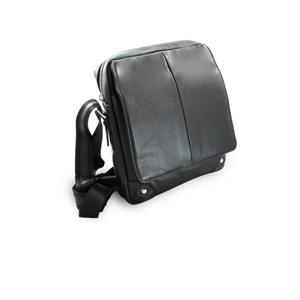 Black leather handbag