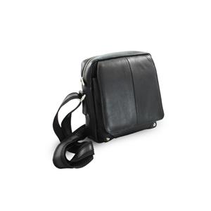 Black leather handbag