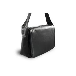 Black leather handbag