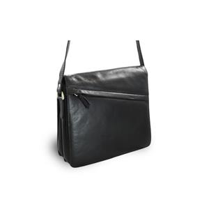 Black leather handbag