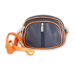 Blue-Orange leather handbag