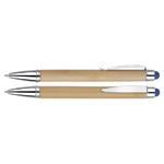 Blustery ballpoint pen - light wood/blue